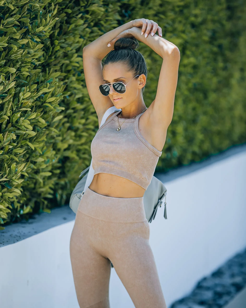 MONO-001 Sculpt Ribbed Knit Crop Tank - Dusty Mauve - LAST CHANCE - Image 12