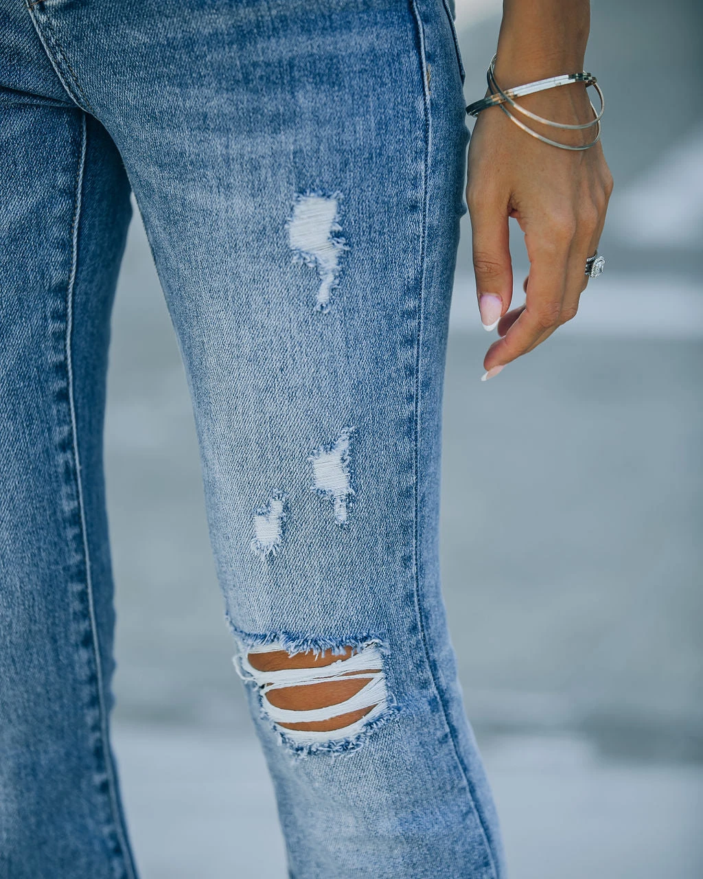 FLYI-001 Amber High Rise Distressed Flare Denim - FINAL SALE - Image 2