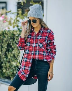 LA M-001 Chester Plaid Button Down Top - FINAL SALE