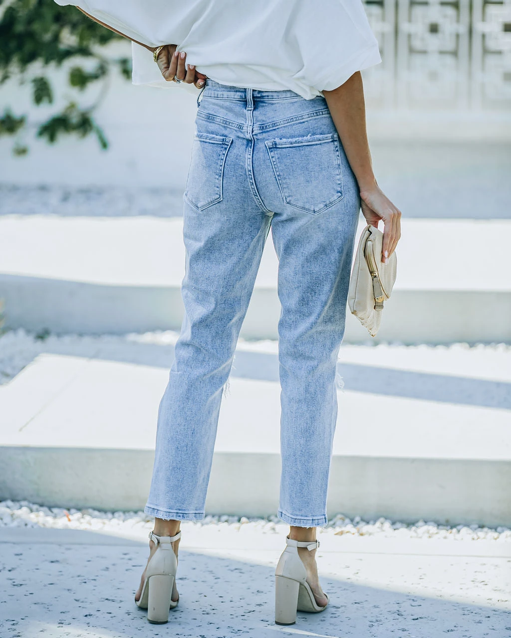 FLYI-001 Erika High Rise Distressed Mom Jeans - FINAL SALE - Image 2