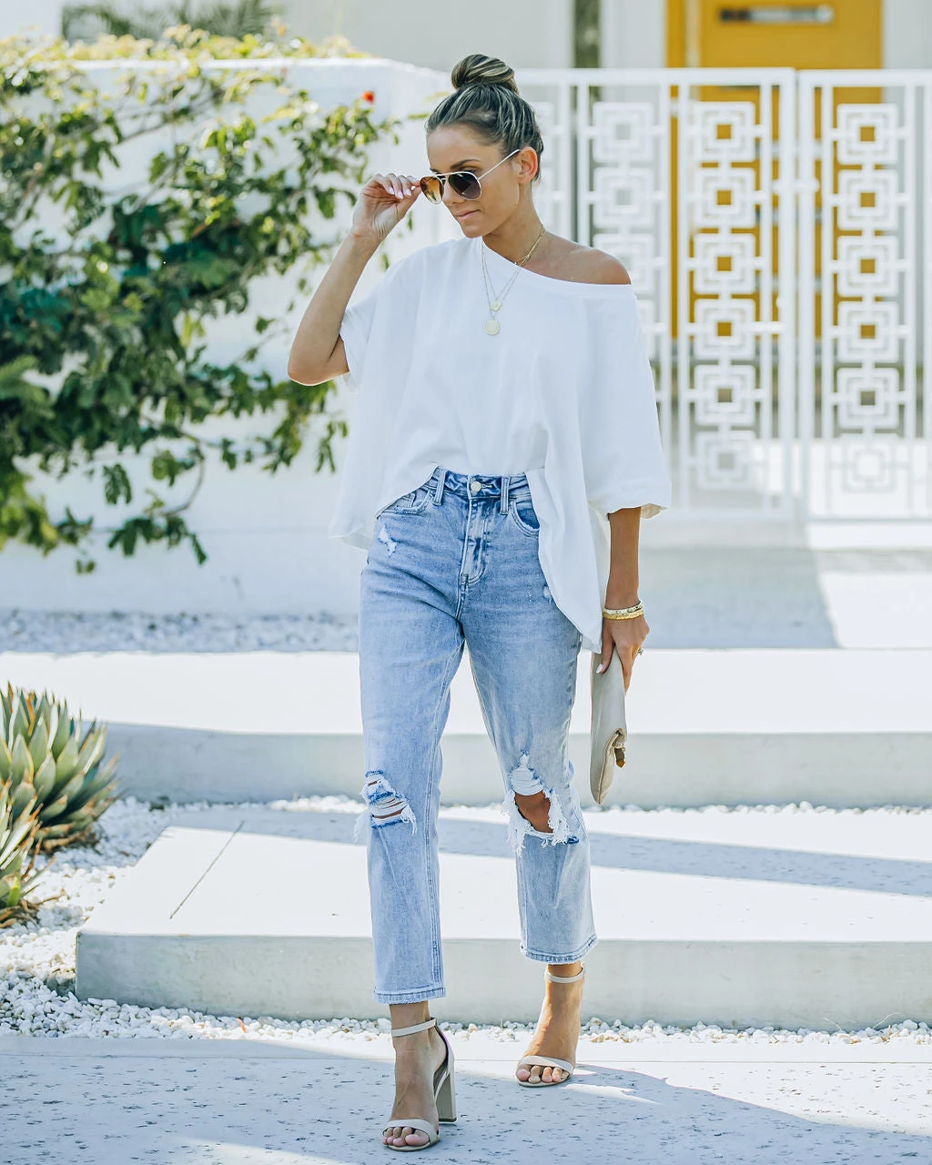 FLYI-001 Erika High Rise Distressed Mom Jeans - FINAL SALE - Image 6