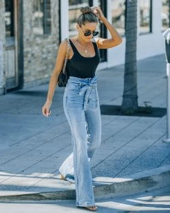 SALT-001 Poppy High Rise Flare Tie Denim - Indigo