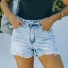 FLYI-001 Milner High Rise Distressed Denim Mom Shorts - SALE