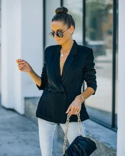 FATE-001 Soraya Satin Pocketed Blazer - FINAL SALE