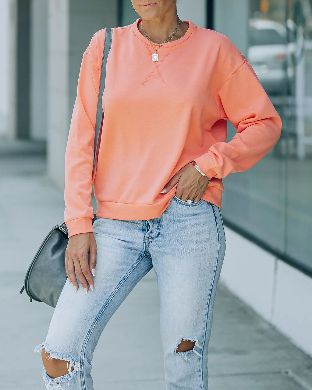PAPE-001 Comfortably Me Lightweight Pullover - Coral - FINAL SALE - Image 7