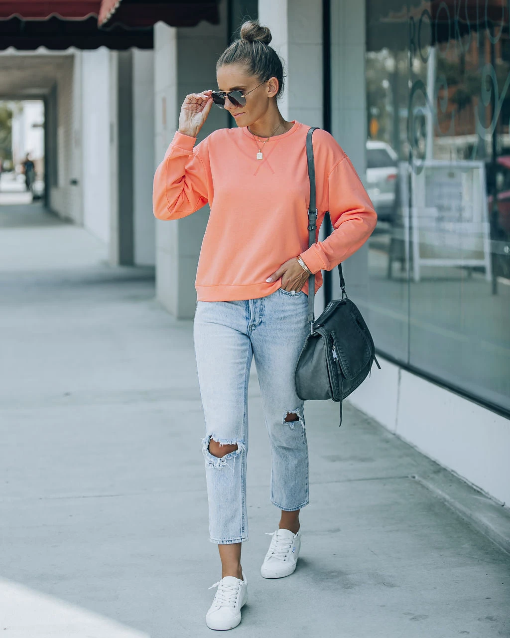 PAPE-001 Comfortably Me Lightweight Pullover - Coral - FINAL SALE