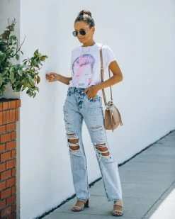 KANC-001 Bass High Rise 90's Acid Wash Distressed Denim - FLASH SALE