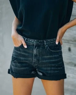KANC-001 Riot High Rise Cuffed Denim Shorts - FINAL SALE