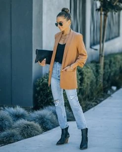 STRU-001 Entrepreneur Pocketed Blazer - Camel - FINAL SALE