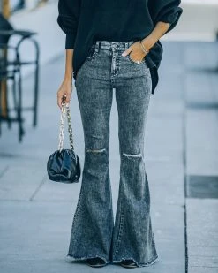 SNEA-001 Brant High Rise Acid Wash Bell Bottom Denim - FINAL SALE