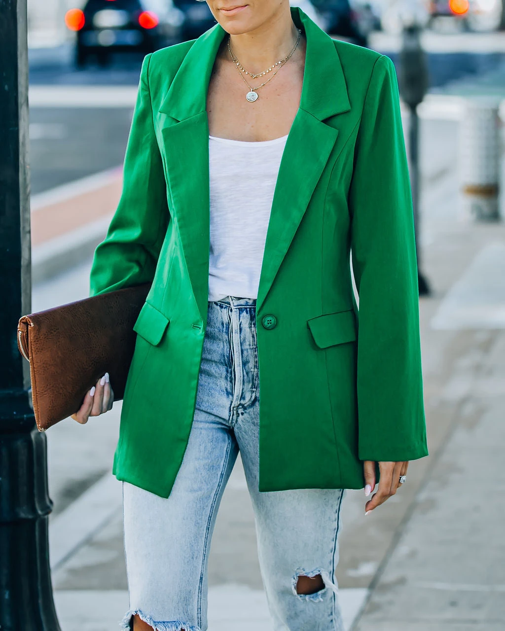 SUGA-001 Runway Pocketed Blazer - Kelly Green - FINAL SALE - Image 5