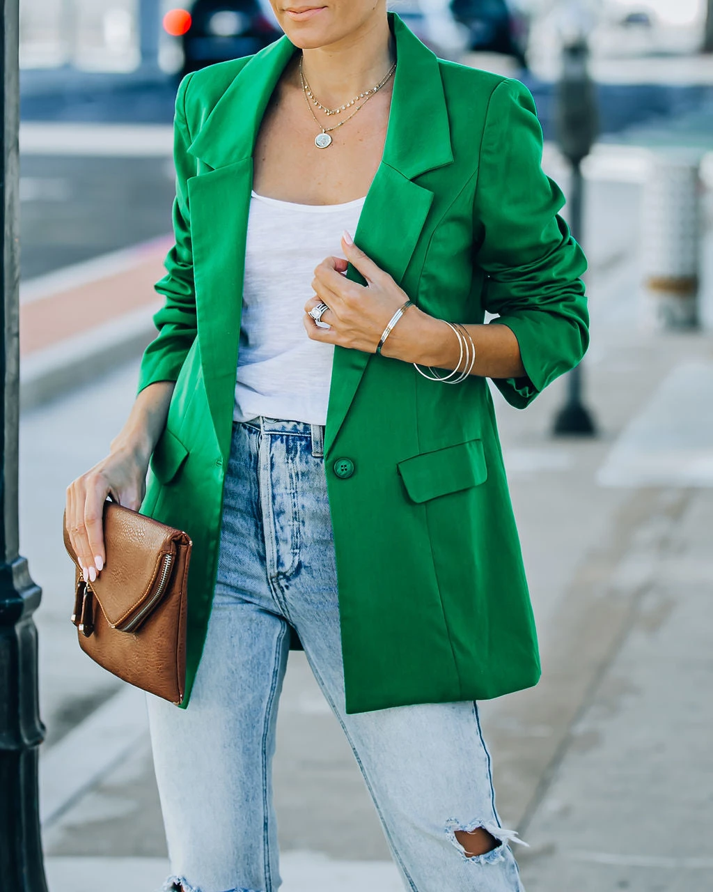 SUGA-001 Runway Pocketed Blazer - Kelly Green - FINAL SALE - Image 9