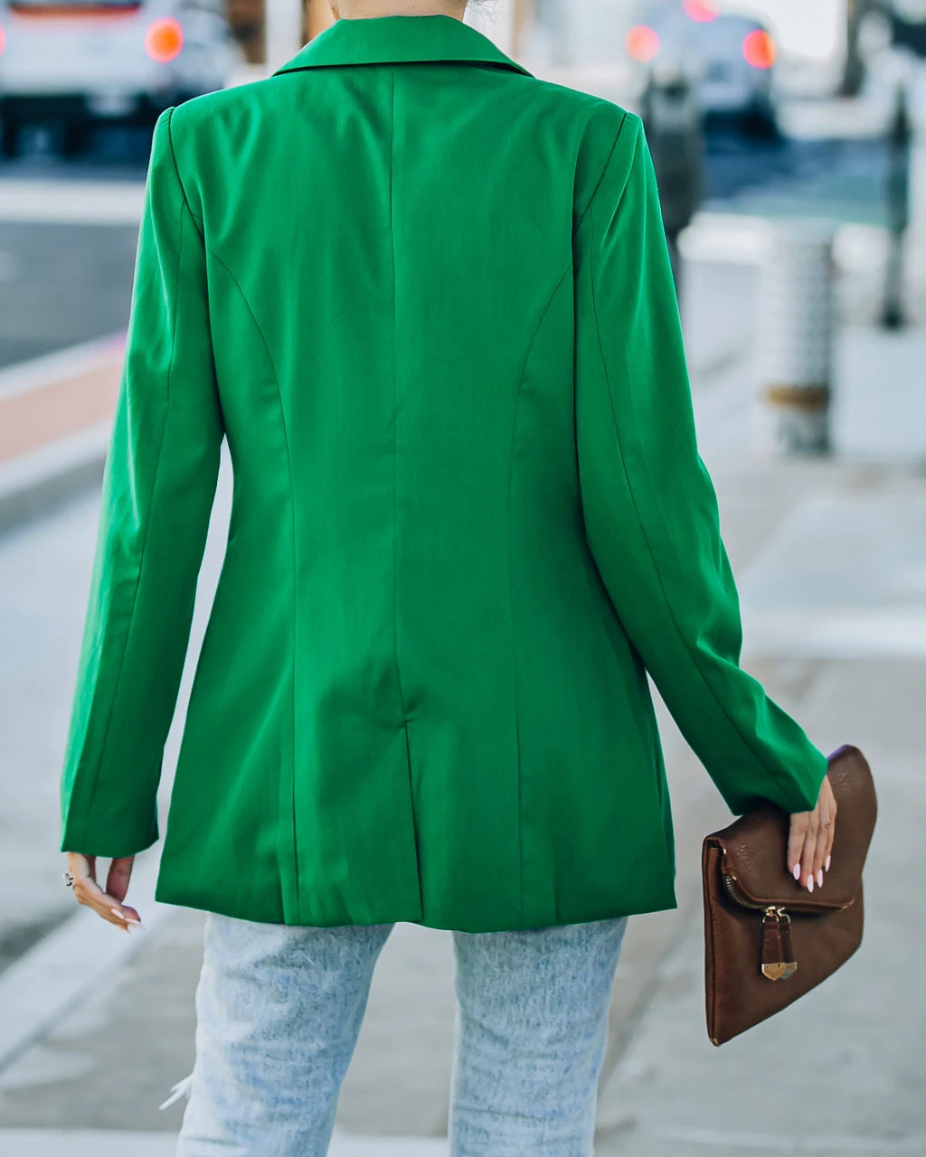 SUGA-001 Runway Pocketed Blazer - Kelly Green - FINAL SALE - Image 2