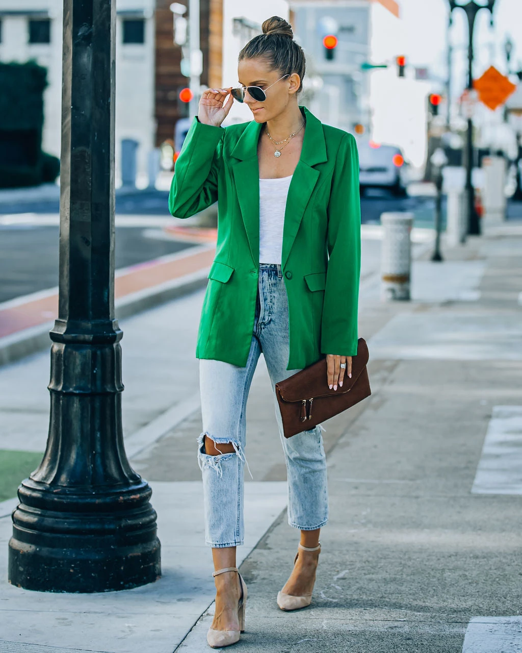 SUGA-001 Runway Pocketed Blazer - Kelly Green - FINAL SALE - Image 8