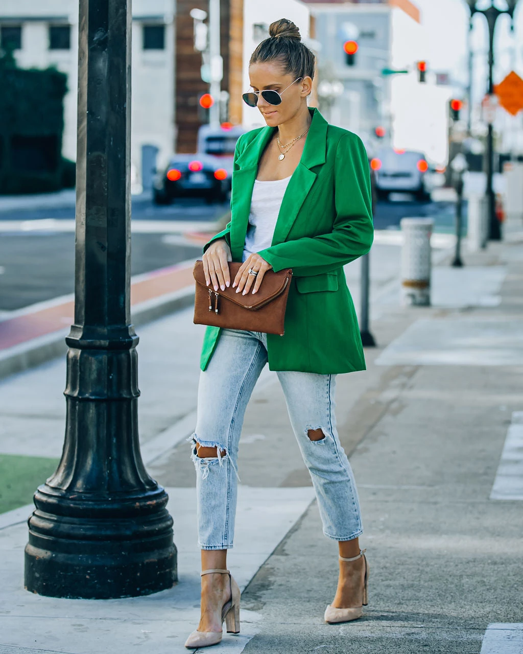 SUGA-001 Runway Pocketed Blazer - Kelly Green - FINAL SALE - Image 11