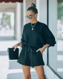 ALL-001 Naomi Cotton Blend Sweatshirt - Black - FINAL SALE