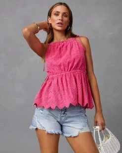 FATE-001 Maelys Babydoll Tank - Hot Pink