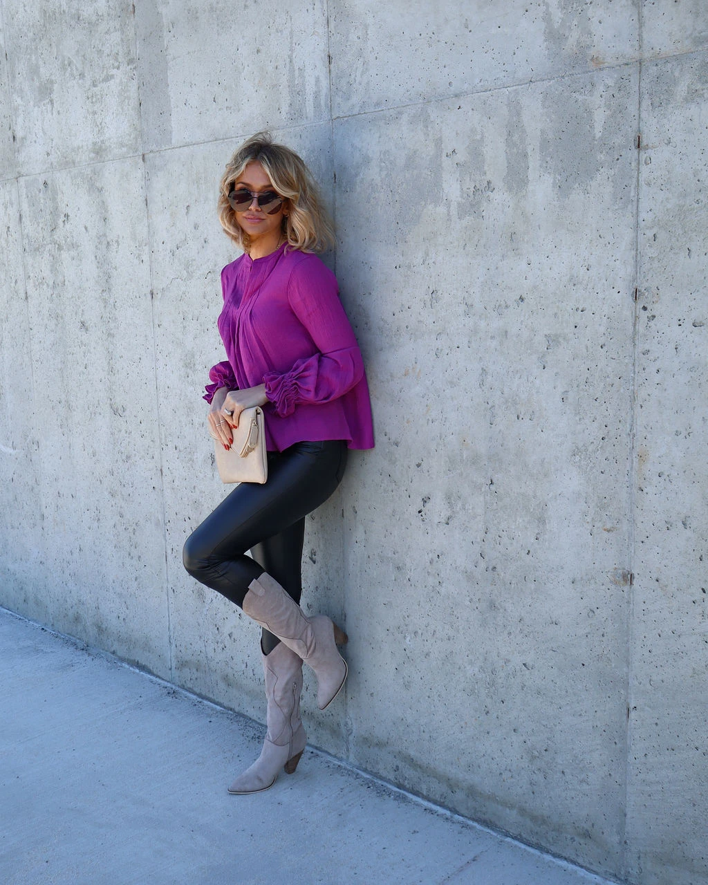 FLAW-001 Golden Age Ruffle Peasant Top - Magenta - FINAL SALE - Image 4