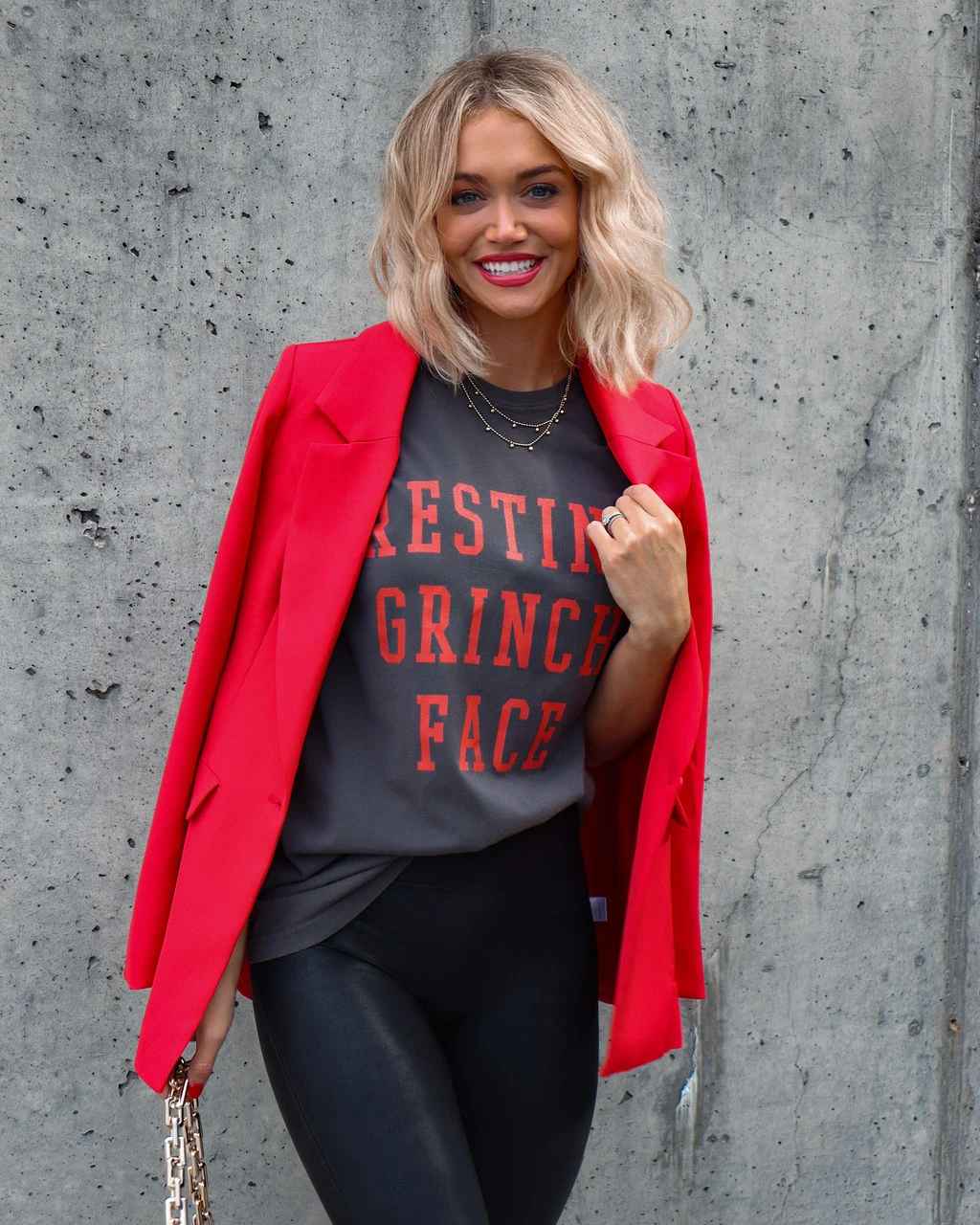 LULU-001 Resting Grinch Face Cotton Tee - Charcoal - FINAL SALE - Image 3