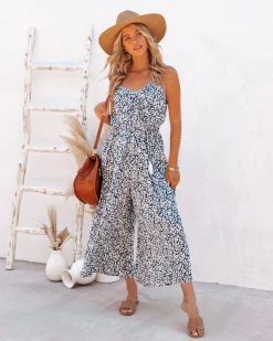 AAKA-001 Fatima Pocketed Floral Jumpsuit - FINAL SALE