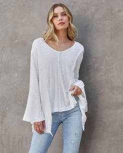 POL-001 Ferdinand Knit Ribbed Long Sleeve Top - White