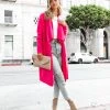 FLAW-001 Fireside Pocketed Knit Cardigan - Pink - FINAL SALE