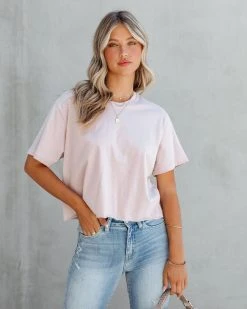 ZUTT-001 Friday Just Called Cotton Tee - Dusty Rose - FINAL SALE