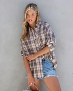 PAPE-001 Friday Night Lights Plaid Button Down Top - FINAL SALE