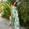 A PE-001 From The Tropics Printed Pocketed Wide Leg Jumpsuit