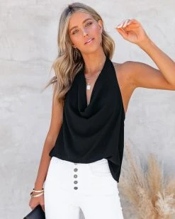 TYCH-001 Front Row Cowl Neck Halter Tank