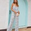 ACOA-001 Happy Thoughts Floral Plisse Jumpsuit