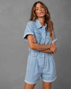 POLA-001 Hot Shot Denim Romper