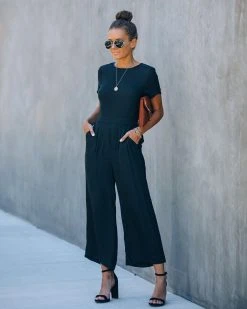 MOD -001 First Class Pocketed Jumpsuit - Black - FINAL SALE