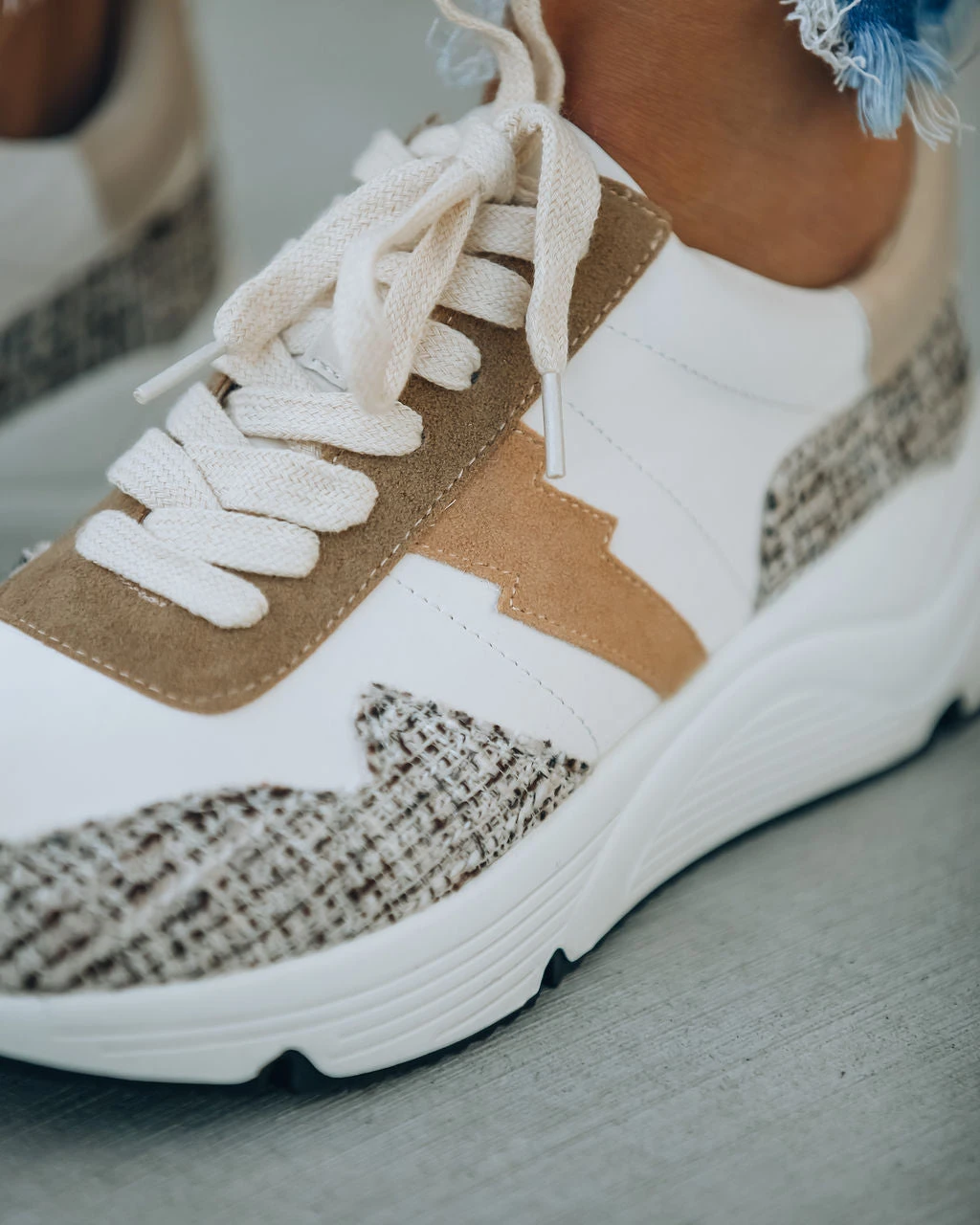 MIRA-001 Pamela Tweed Running Sole Sneaker - Image 4