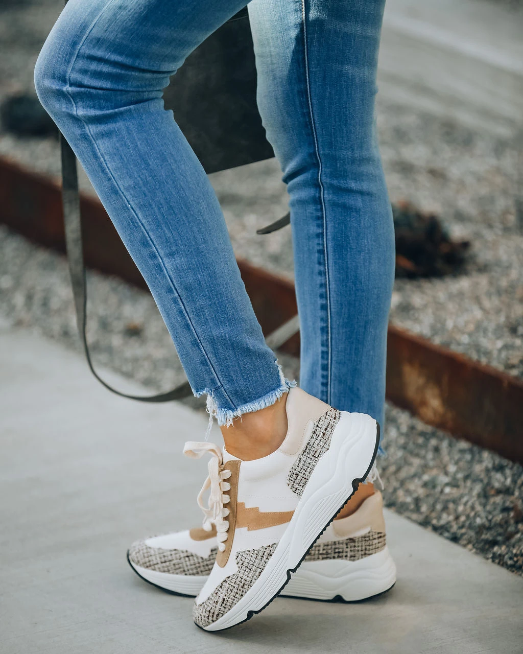 MIRA-001 Pamela Tweed Running Sole Sneaker - Image 10