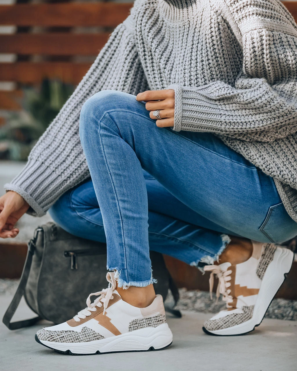 MIRA-001 Pamela Tweed Running Sole Sneaker - Image 6