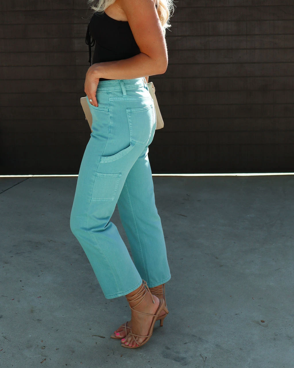 FLYI-001 Vegas High Waisted Straight Leg Jeans - Blue - Image 2