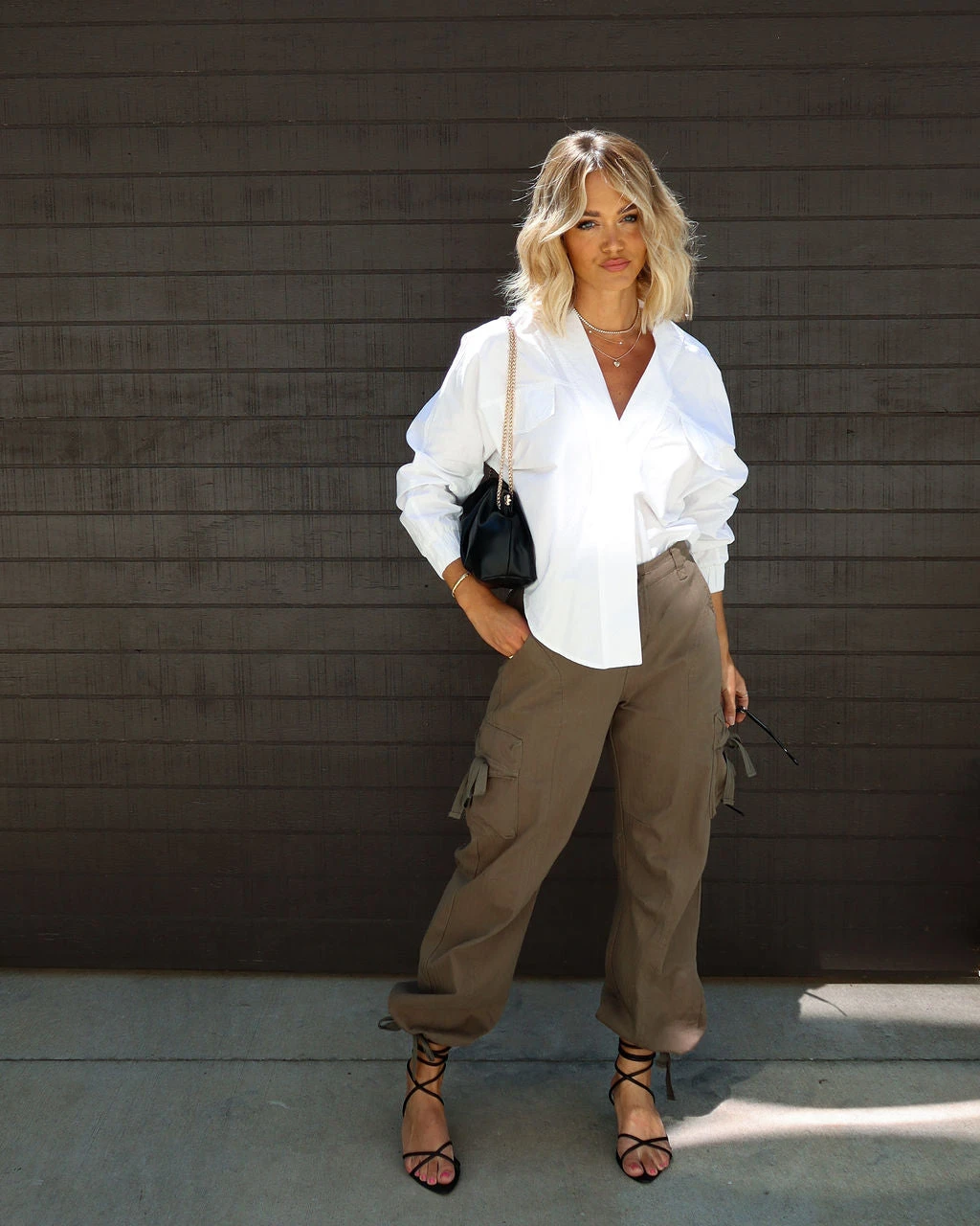 POL-001 Brynn Button Down Top - White - Image 3