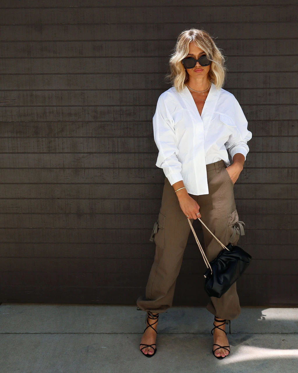 POL-001 Brynn Button Down Top - White - Image 7