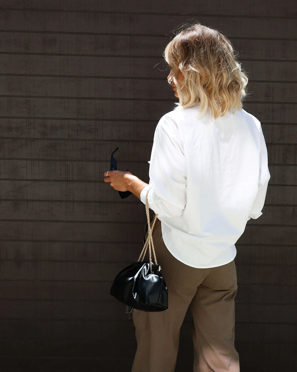 POL-001 Brynn Button Down Top - White - Image 2