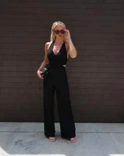 SKYL-002 Delgada Cutout Jumpsuit - Black