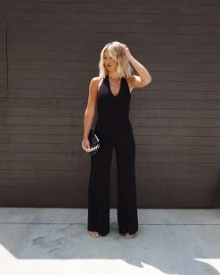 SKYL-002 Callista Halter Jumpsuit - Black