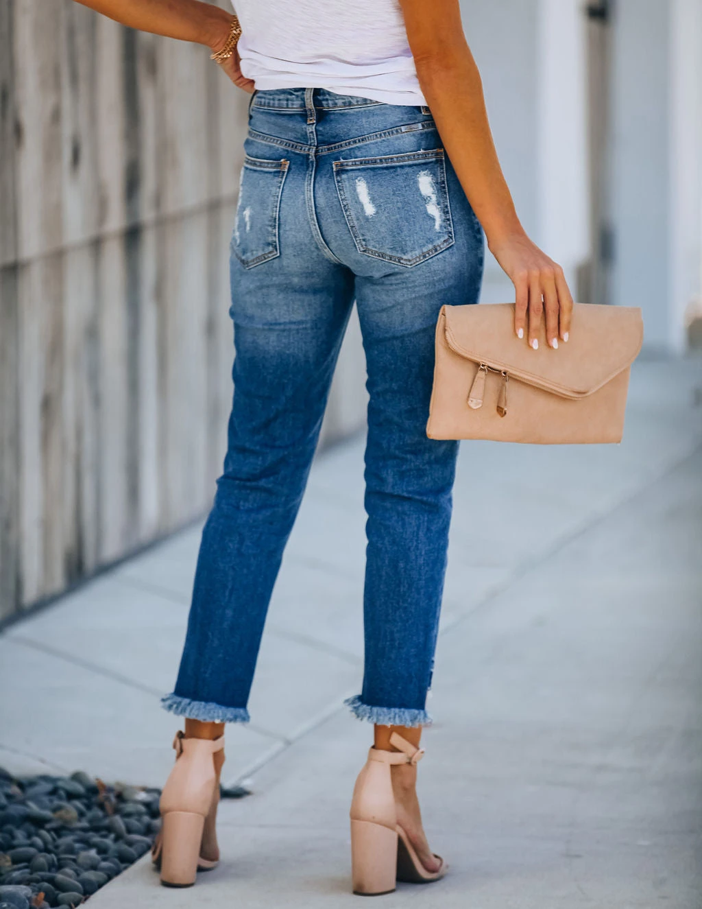 KANC-001 Kiara High Rise Frayed Ankle Denim - FINAL SALE - Image 2