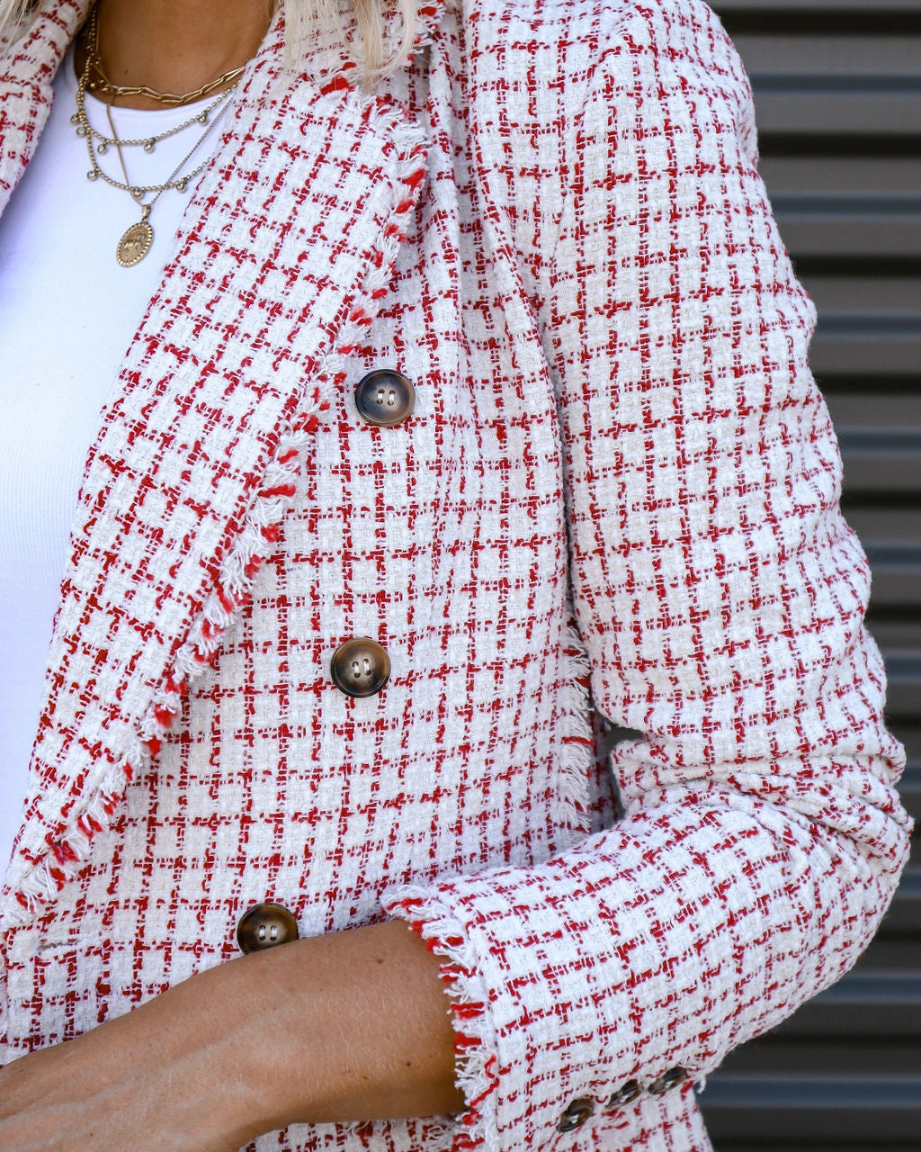 FATE-001 Miranda Tweed Plaid Blazer - FINAL SALE - Image 4