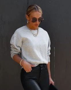 MOD -001 Casually Perfect Cotton Sweatshirt - Heather Grey - FINAL SALE