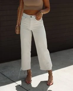 HIDD-002 Elara High Waisted Wide Leg Jeans - Bone