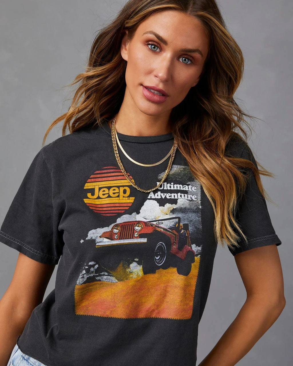 PHIL-001 Jeep Ultimate Adventure Cotton Tee - Black - Image 3