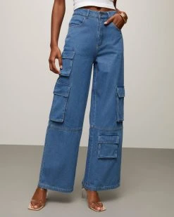 EMOR-001 Inglewood High Waisted Wide Leg Cargo Jeans