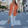 FORE-001 Joslyn Pocketed Blazer - Orange - FINAL SALE