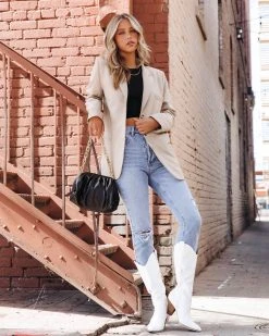 DRES-001 Judy Pocketed Blazer - Light Taupe - FINAL SALE